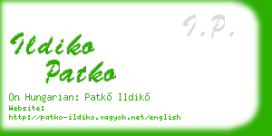 ildiko patko business card